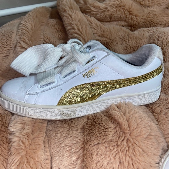 puma basket heart white gold